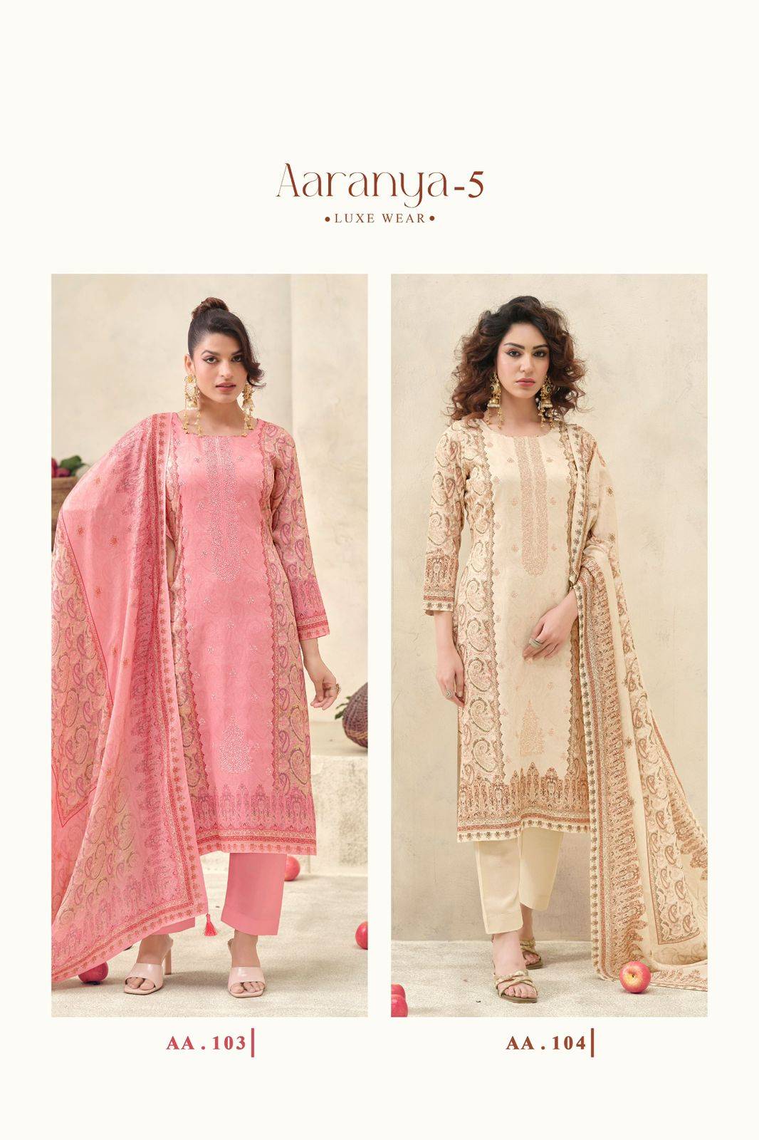 AARANYA VOL 5 By HERMITAGE 101 To 104 Series Beautiful Festive Suits Colorful Stylish Fancy Casual Wear & Ethnic Wear PURE PREMIUM GIZA COTTON SATIN Dresses At Wholesale Price